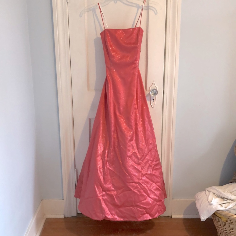 Pink sparkly open back Prom Dress